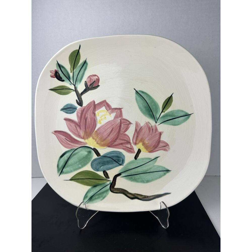 Vintage Red Wing Pottery Blossom Time 11” Plate pink Flowers